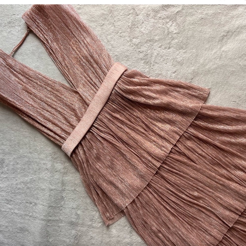 New with Tags Sabina Musayev Skylar Gown with belt in color Rose Size L